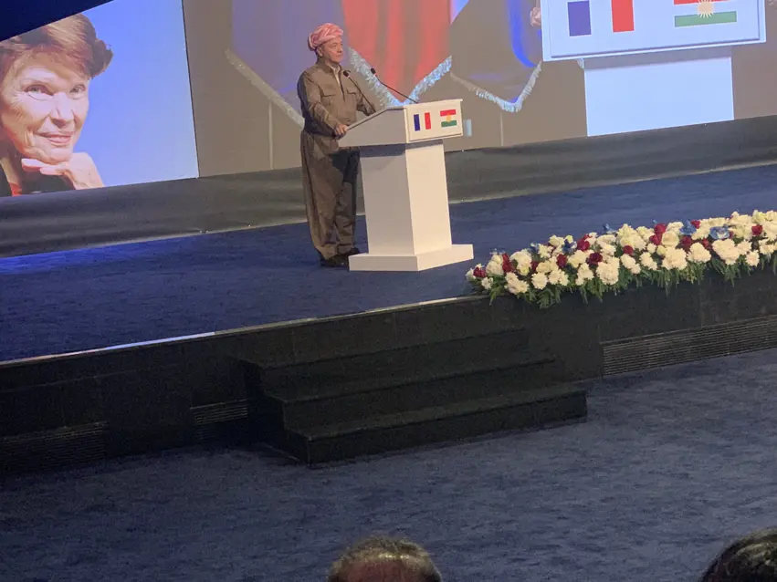 Serok Barzanî, di merasîma 100 saliya jidayikbûna Daniel Mitterandê de axivî