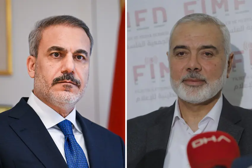 Hakan Fîdan bi Serokê Buroya Siyasî ya Hamasê re civiya