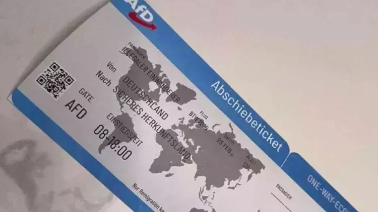Partiya Almanyayê AfD belavokên xwe wek bilêtên balafirê belav kir