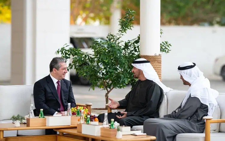 Serokwezîrê Kurdistanê Mesrûr Barzanî û Al Nahyan li ser Iraqê û herêmê axifîn