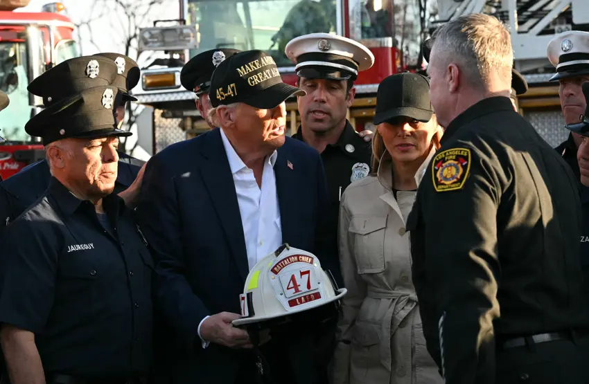 Trump çû serdana Los Angelesê