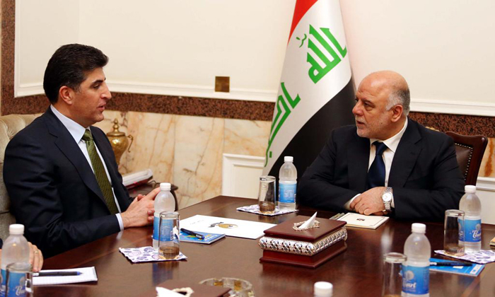Basbakan Barzani ve Abadi bir araya geldi