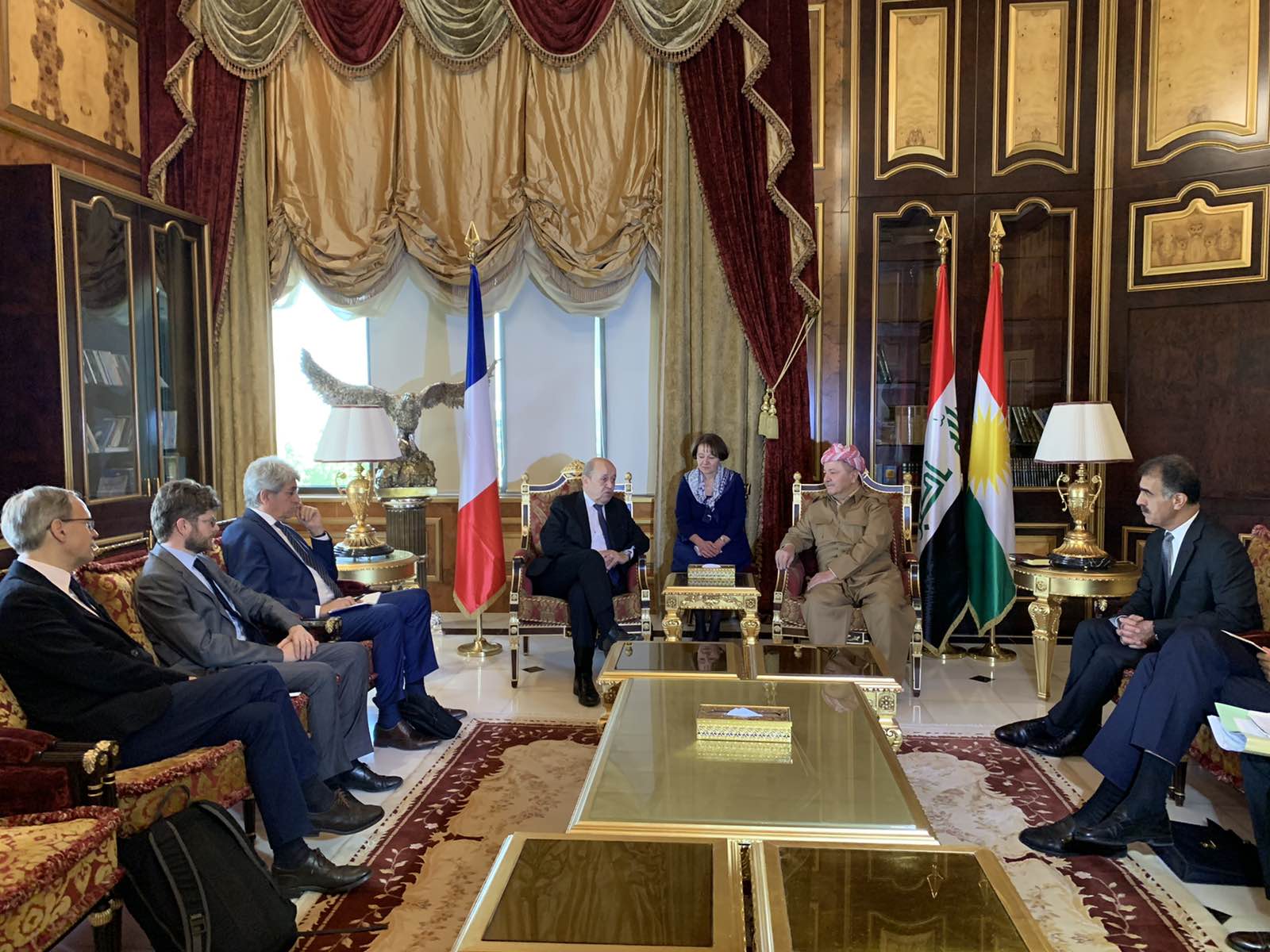 Serok Barzanî û Wezîrê Derve yê Fransayê civiyan