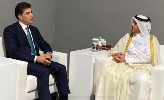 Nêçîrvan Barzanî bi Serokwezîrê Qeterê re civiya