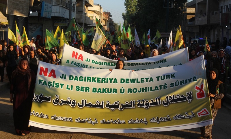 VIDEO | Li Rojavayê Kurdistanê êrîsa muhtemel a Tirkiyê tê protesto kirin