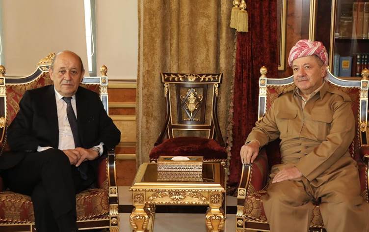 Serok Barzanî: Divê Fransa ji bo Kurdên Rojava rola xwe bicih bîne