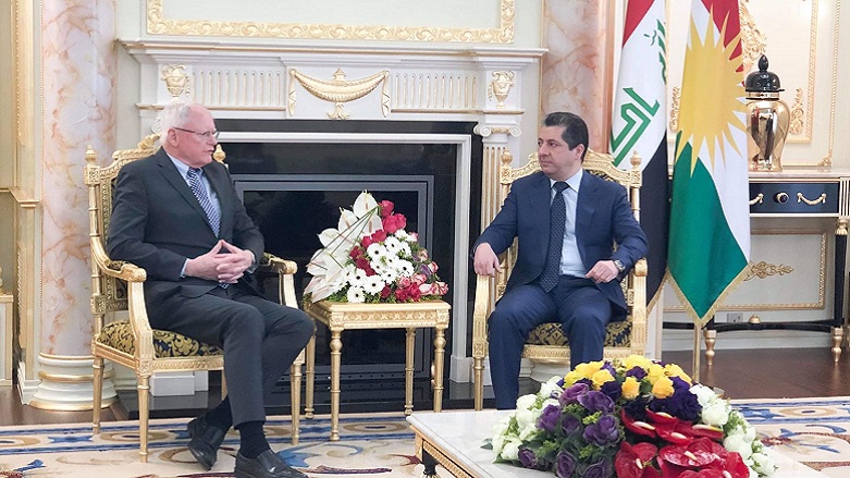 Mesrûr Barzanî û James Jeffrey li Hewlêrê civiyan