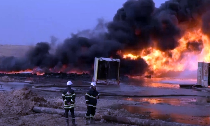 Sewata kelgeha petrolê ya Kerkûkê pistî hefteyekê hat vemirandin