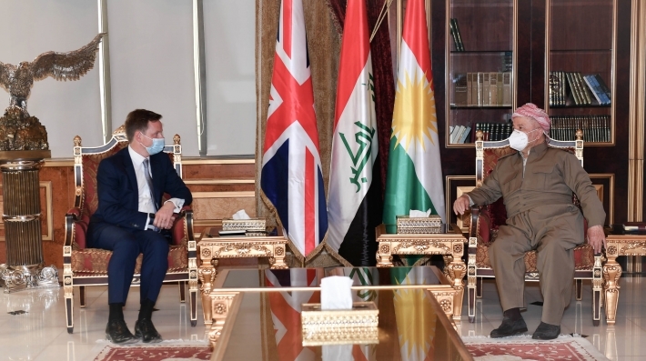 Serok Barzanî pêswazî li Stephen Hickey kir: Brîtanya li ser parastina Herêma Kurdistanê rijd e