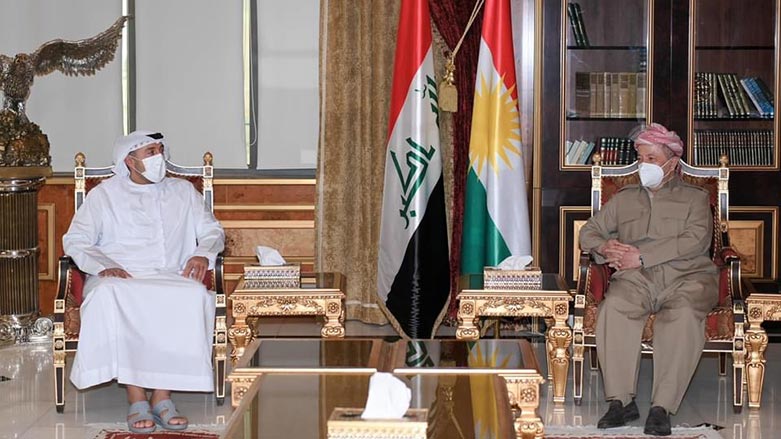 Serok Barzanî pêswazî li sanda Îmaratê kir