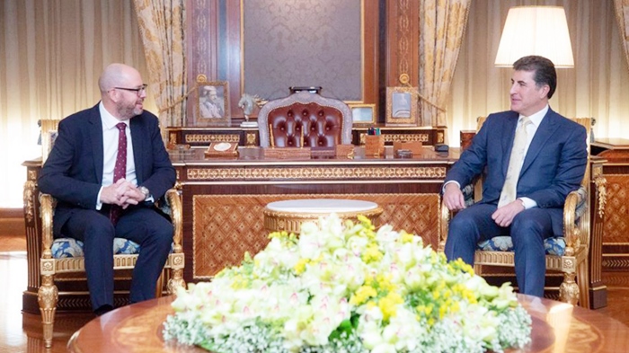 Nêçîrvan Barzanî pêswazî li konsolê nû yê Brîtanyayê kir