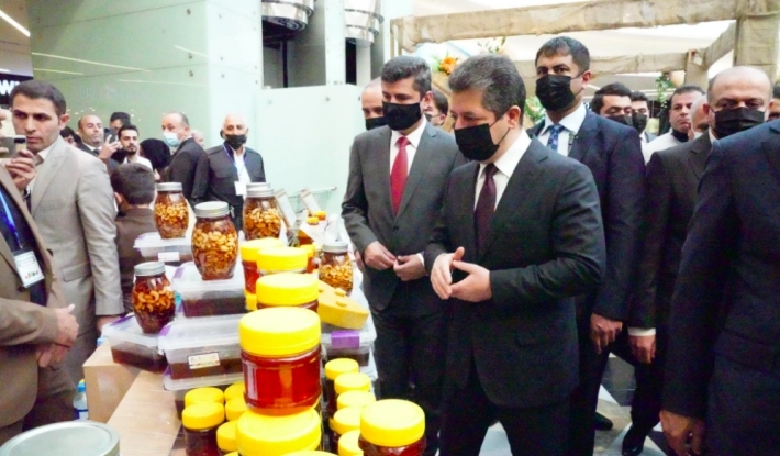 Mesrûr Barzanî serdana pêsangeha berhemên çandiniya navxweyî kir