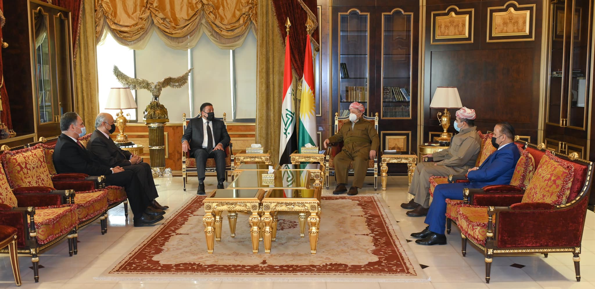 Serok Barzanî bi heyeta Koalîsyona Azim re civiya