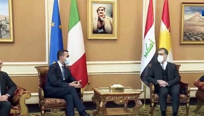 Wezîrê Derve yê Îtalyayê Luigi Di Maio li Hewlêrê ye