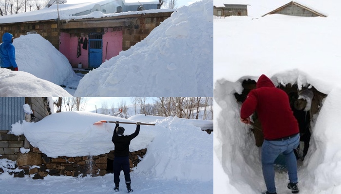 Li bajarê Mûsê yê Bakurê Kurdistanê gundek bi temamî di bin berfê de ma