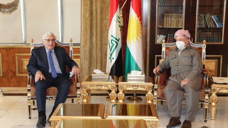 Serok Mesûd Barzanî bi sandeke bilind a Partiya Komunîst (Siyoî) ya Iraqê re civiya