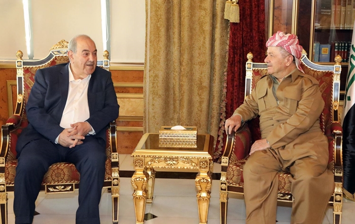Serok Barzanî bi Eyad Elawî re axivî û ji bo wî sîfaya bilez xwest