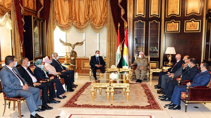 Serok Barzanî bi sanda Partiya Umme ya Iraqê re civiya