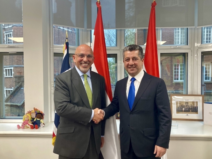 Mesrûr Barzanî bi wezîrê perwerdê yê Îngîltere Nedîm Zehawî re civiya