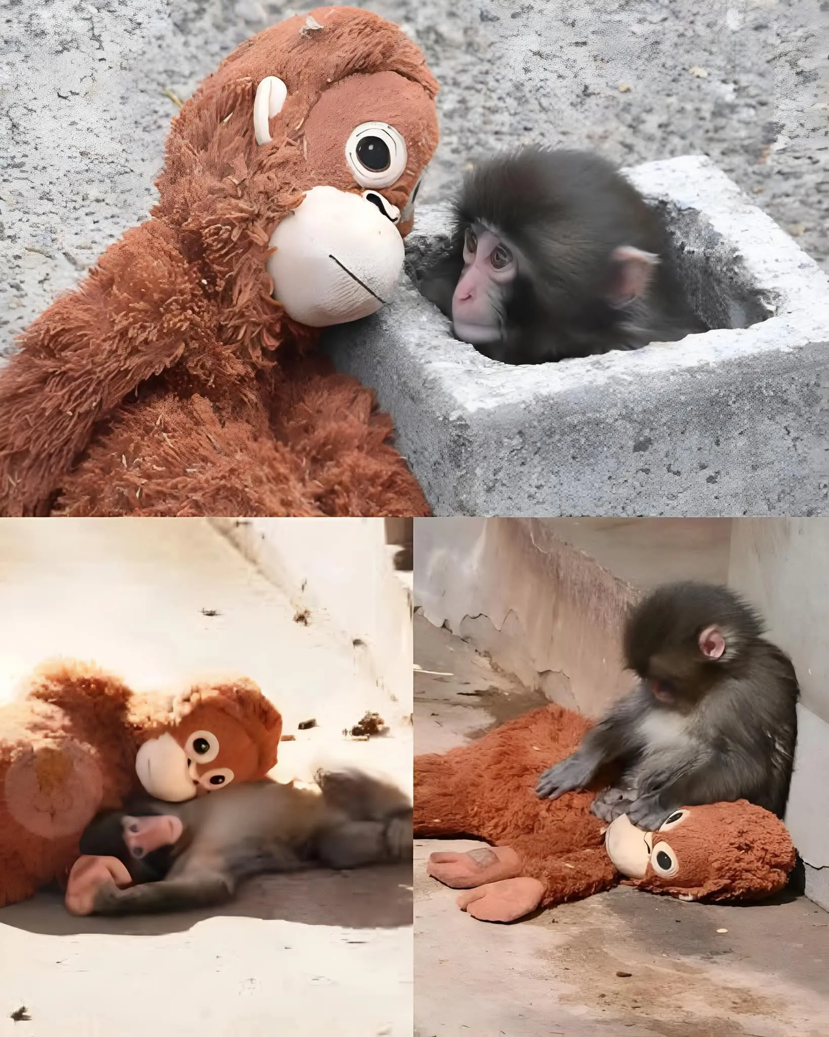 مقطع فيديو متداول لقرد يحتضن دمية يشعل مواقع التواص الاجتماعي