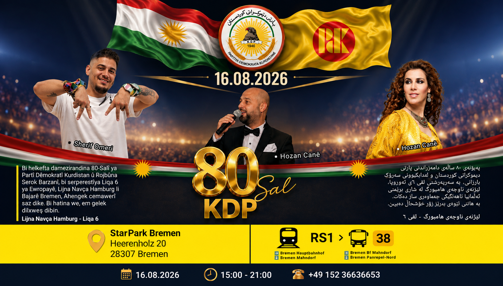 PDK’nin 80. kuruluş yıl dönümü Bremen'de kutlanacak: İşte detaylar…